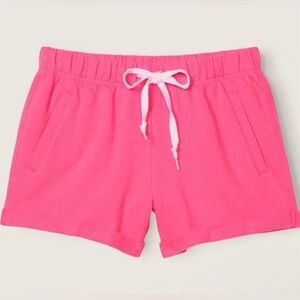 Victoria's Secret PINK Fleece Boyfriend Rolled Hem Shorts Capri Pink Size XL